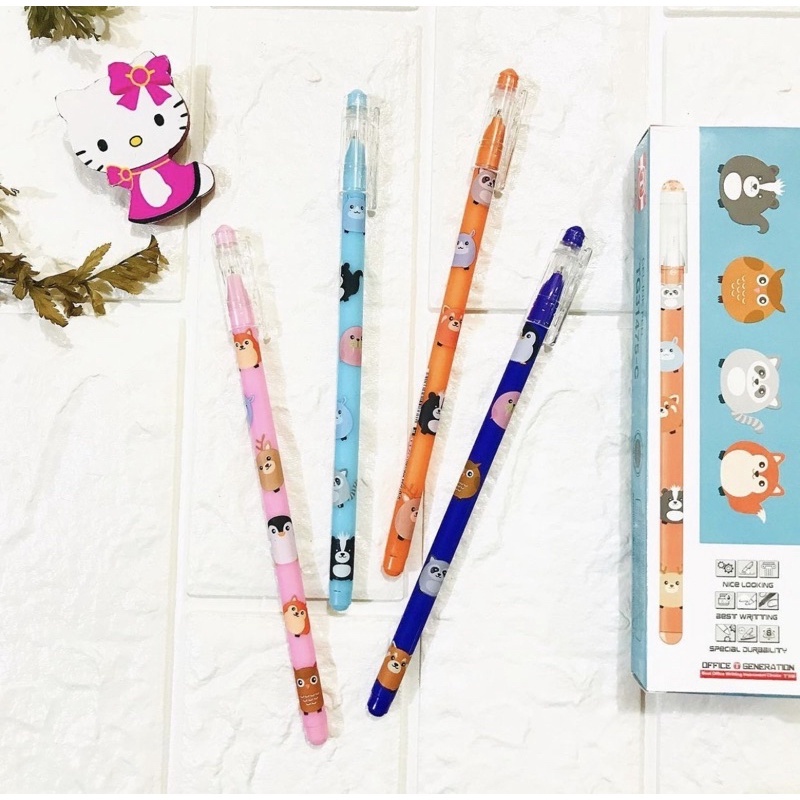 

(12 PCS / SET) Pulpen Gel Pen Fancy Animal Cute 0.5mm