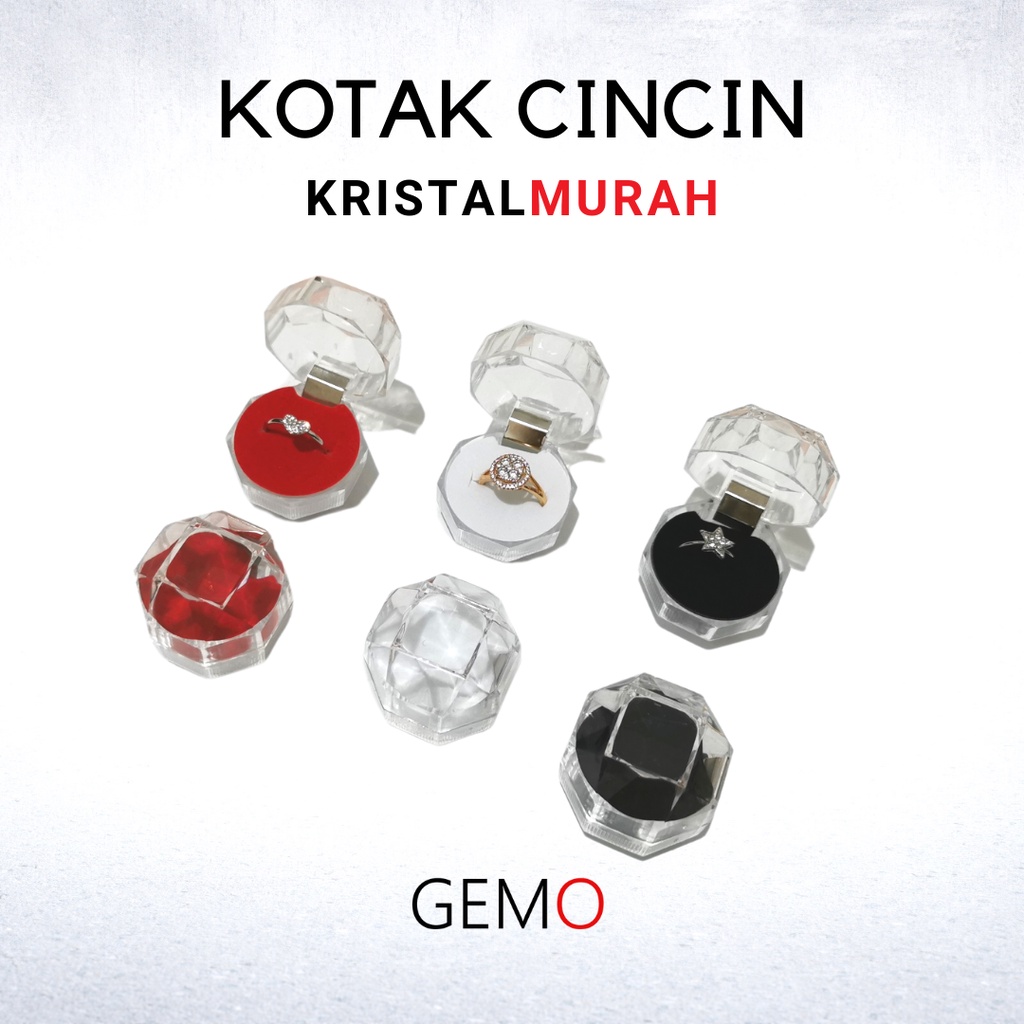 Kotak Cincin Model Kristal / Ring Box Unik Lucu Tersedia Pilihan Tiga Warna Tempat Perhiasan Jewelry Lucu Unik Murah untuk  Seserahan / Akad Pernikahan / Hantaran Tunangan Nikah Kawin cocok untuk Aksesoris Emas Berlian / Perak Permata Akik yang Berharga