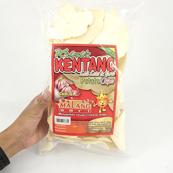 

KERIPIK KENTANG GURIH 100 gram Camilan Malang Sari Potato Chips