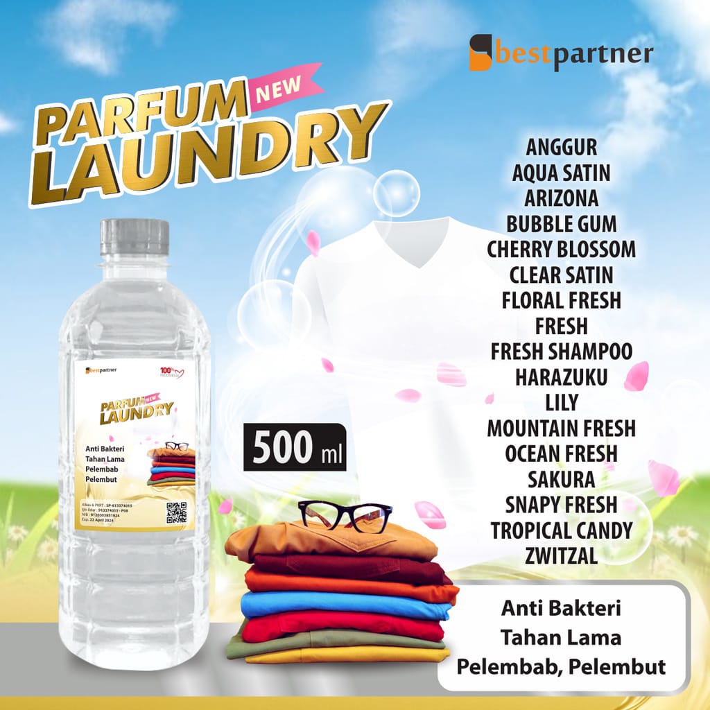 Parfum Laundry murah wangi tahan lama pewangi pakaian 500 ML Free Bubble Wrap