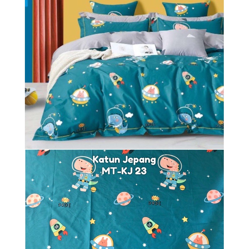 moon kain sprei meteran katun jepang hartex motif dino