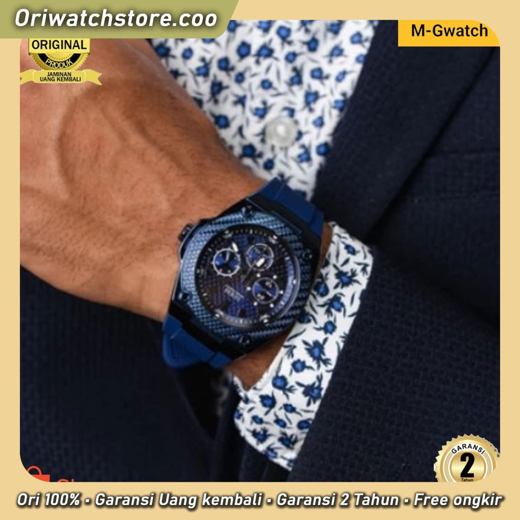 TERLARIS Guess W1049G7 JAM TANGAN PRIA BLUE STRAP