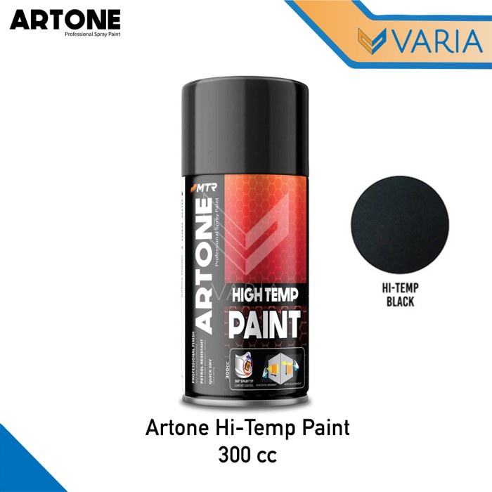 Artone Spray Paint 300 cc Cat Pylox Tahan Panas Hi Temp Black Hitam