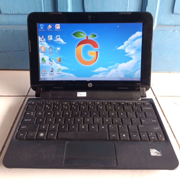 HP Mini 110-3700 Biru RAM 2GB HDD 320GB Bluetooth Netbook Second Bekas Intel Atom N570
