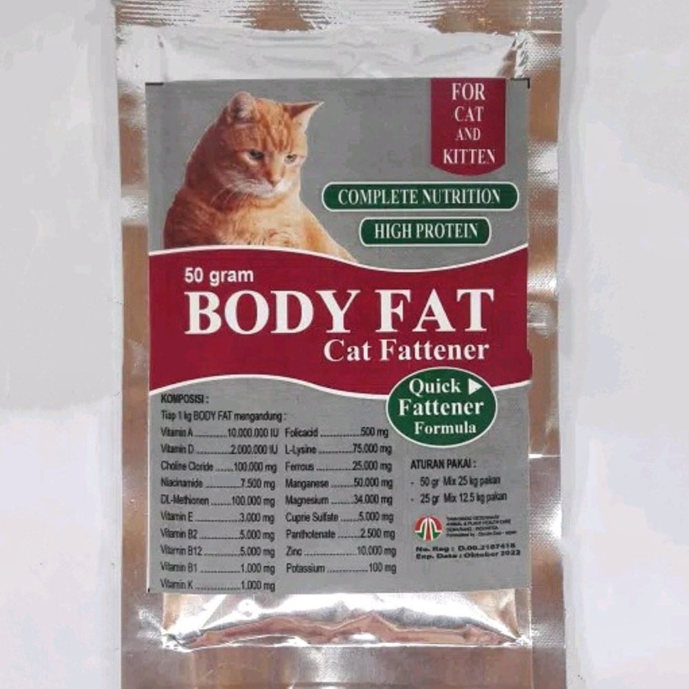 BODYFAT Cat Vitamin Penggemuk Kucing Sachet 50Gram / body fat