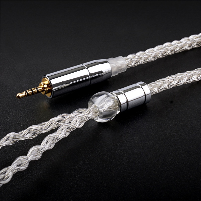 Nicehck Kabel Earbud SilverSE 8 Strand 5N OCC HIFI 3.5 / 2.5 / 4.4mm MMCX / 0.78mm 2Pin Untuk IEM Youth YUME