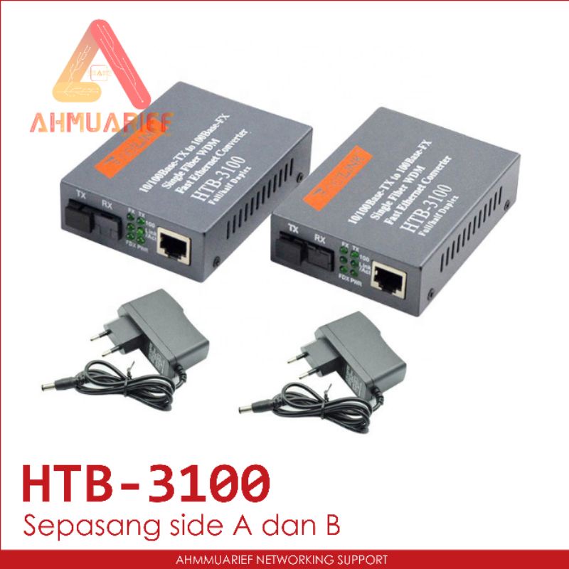 Media Converter Fiber Optik Netlink HTB 3100 Sepasang A dan B