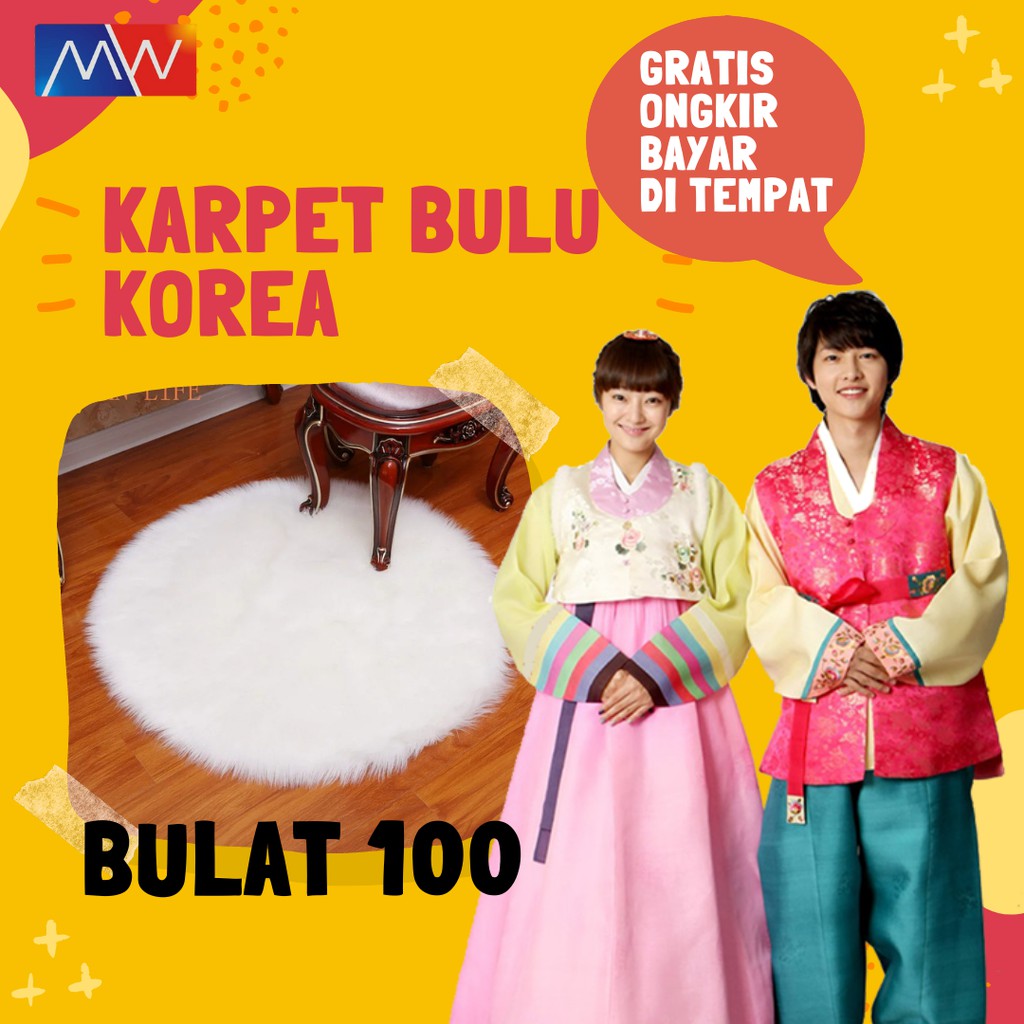 karpet bulu lebat karpet bulu motif karpet bulu warna putih lantai bulat diameter 100 serbaguna