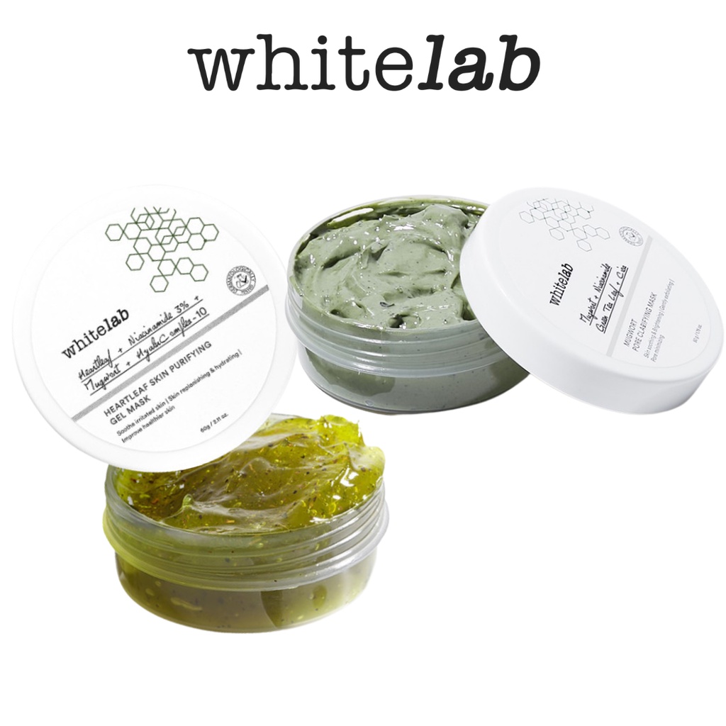 Whitelab Mugwort Pore Clarifying | Heartleaf Skin Purifying | Bamboo Charcoal Brightening Gel Mask White Lab