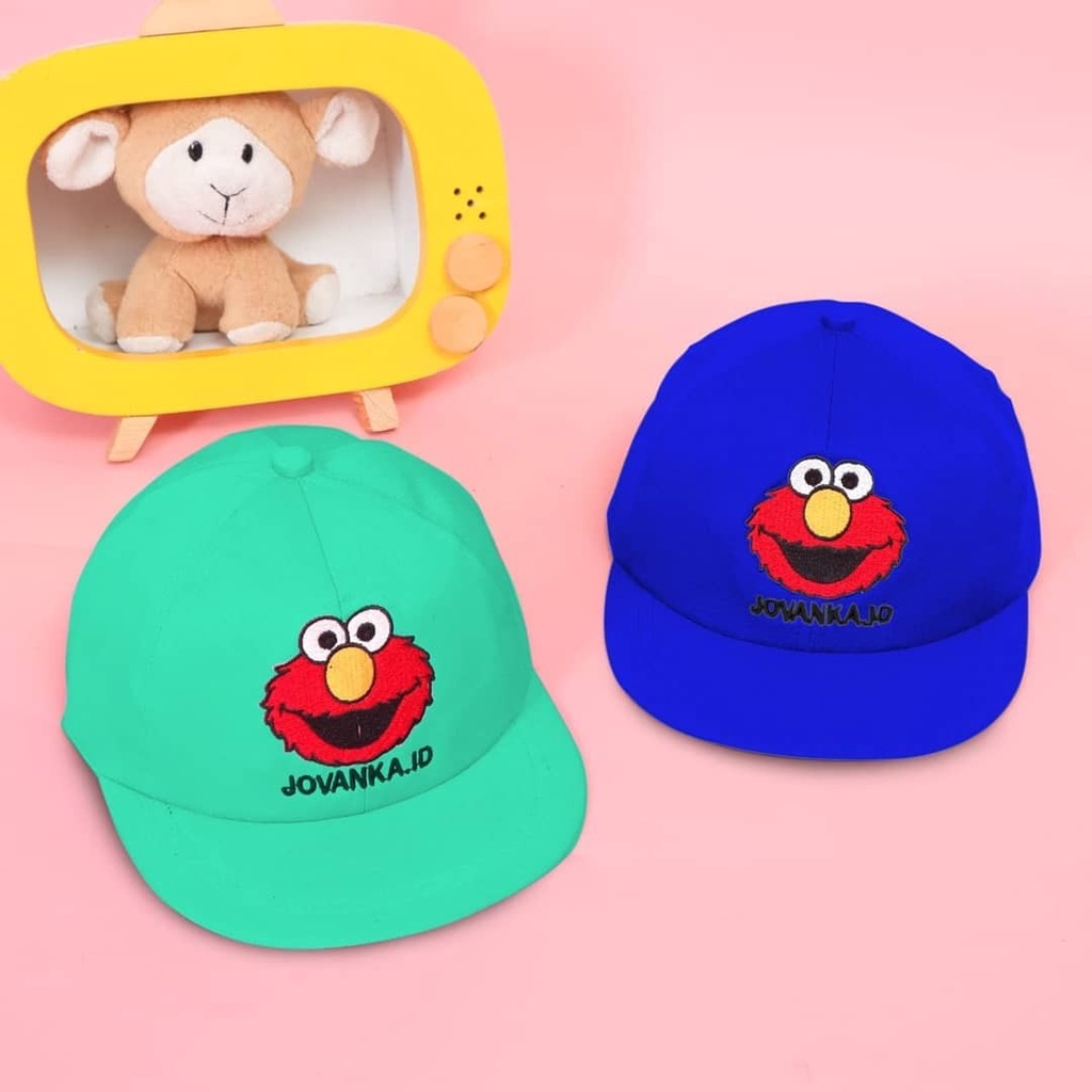 SETELAN ANAK MOTIF ELMO FREE TOPI USIA 2-10 TAHUN