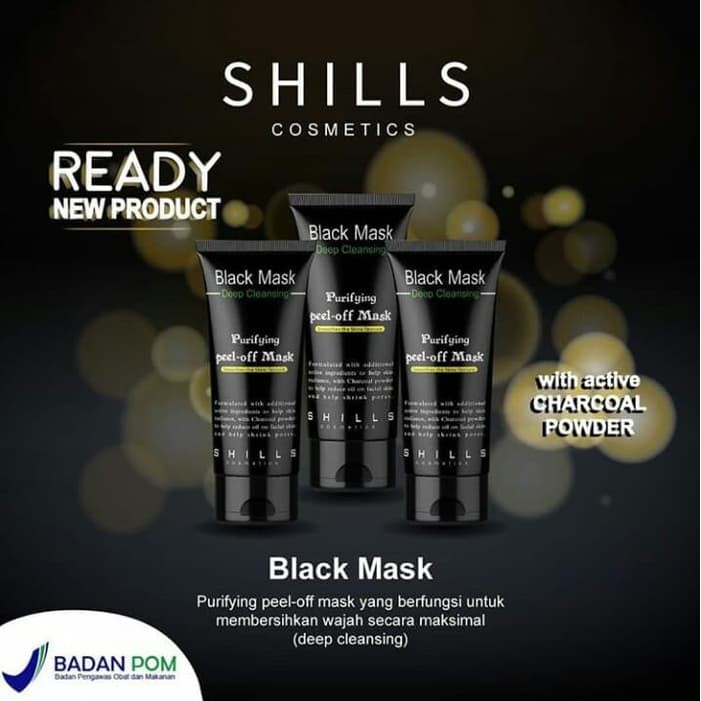 NEW SHILLS COSMETICS CHARCOAL PEEL OFF MASK WITH NIACINAMIDE