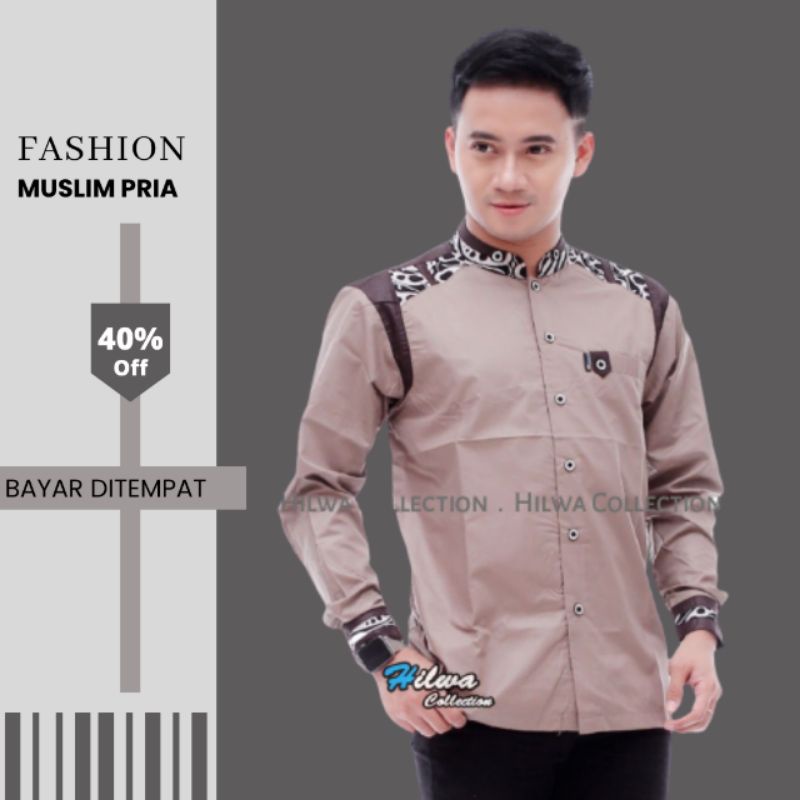 Baju Koko Pria Lengan Panjang / Kemeja Koko Pria Lengan Panjang / Baju Koko Dewasa Lengan Panjang / 