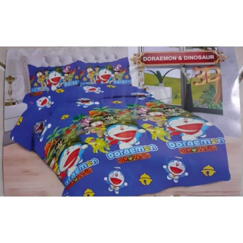 Sprei Bonita 3D no 4 uk 100x200 motif Doraemon dinosaur