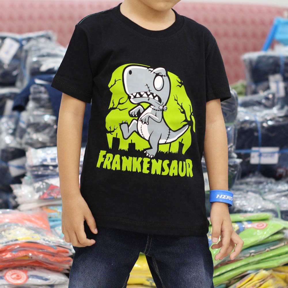 FRANKENSAUR Setelan Kaos ANAK DINOSAURUS Distro Anak Foto asli Reseller Dropship