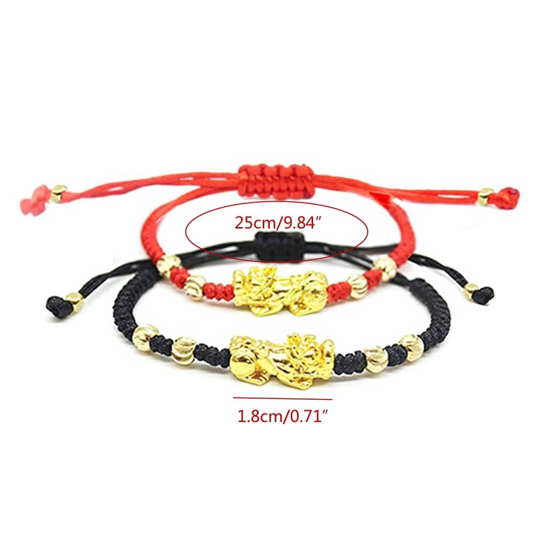Siy 2 Pcs Gelang Tangan Tali Kepang Warna Merahhitam Untuk Pasanganpriawanita
