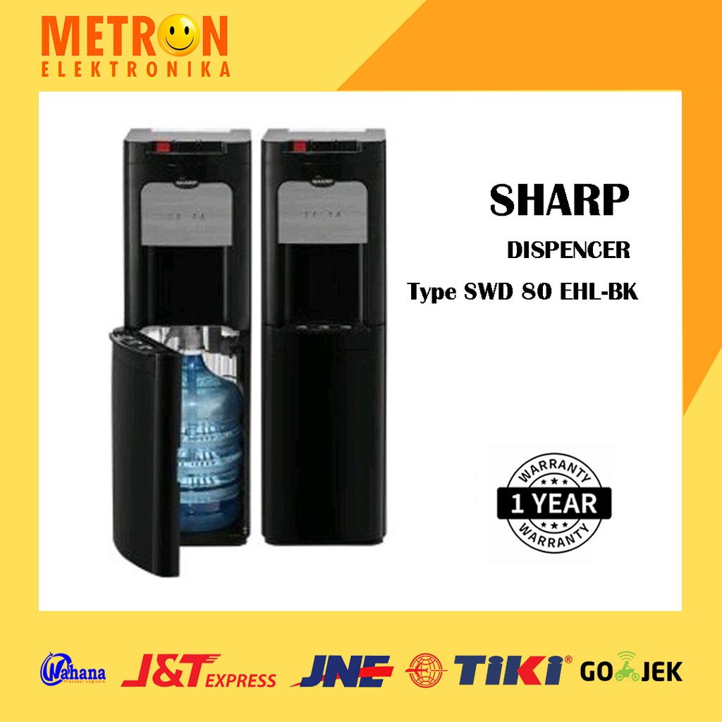 SHARP SWD 80 EHL BK / BLACK DISPENCER P/D/N BATTERY BACK UP GALON BAWAH / SWD80EHLBK