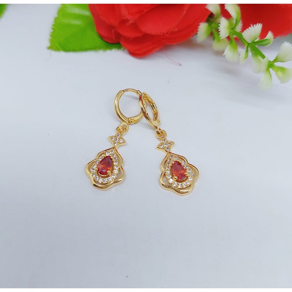 Anting xuping permata full lapis emas A001-A004