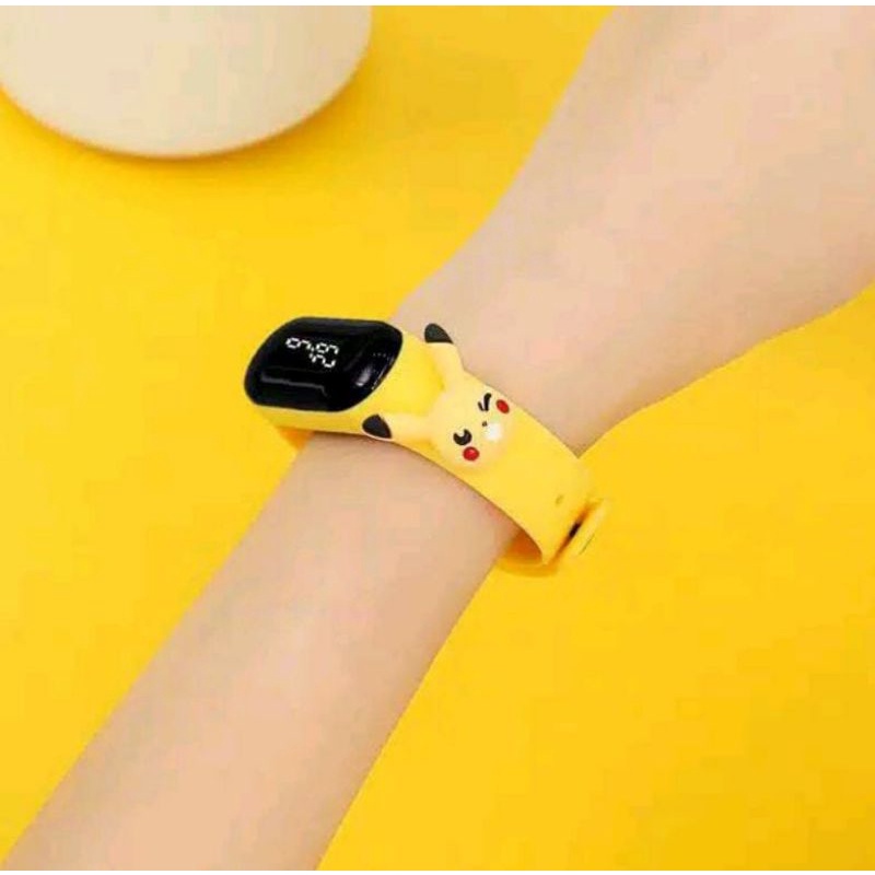 Dennos Wrist Jam Kartun Jam Tangan Anak Remaja Dewasa Wanita Elektronik Led Motif Mickey Pikachu
