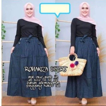 Rok Panjang pecah Jeans Super Jumbo RMJ