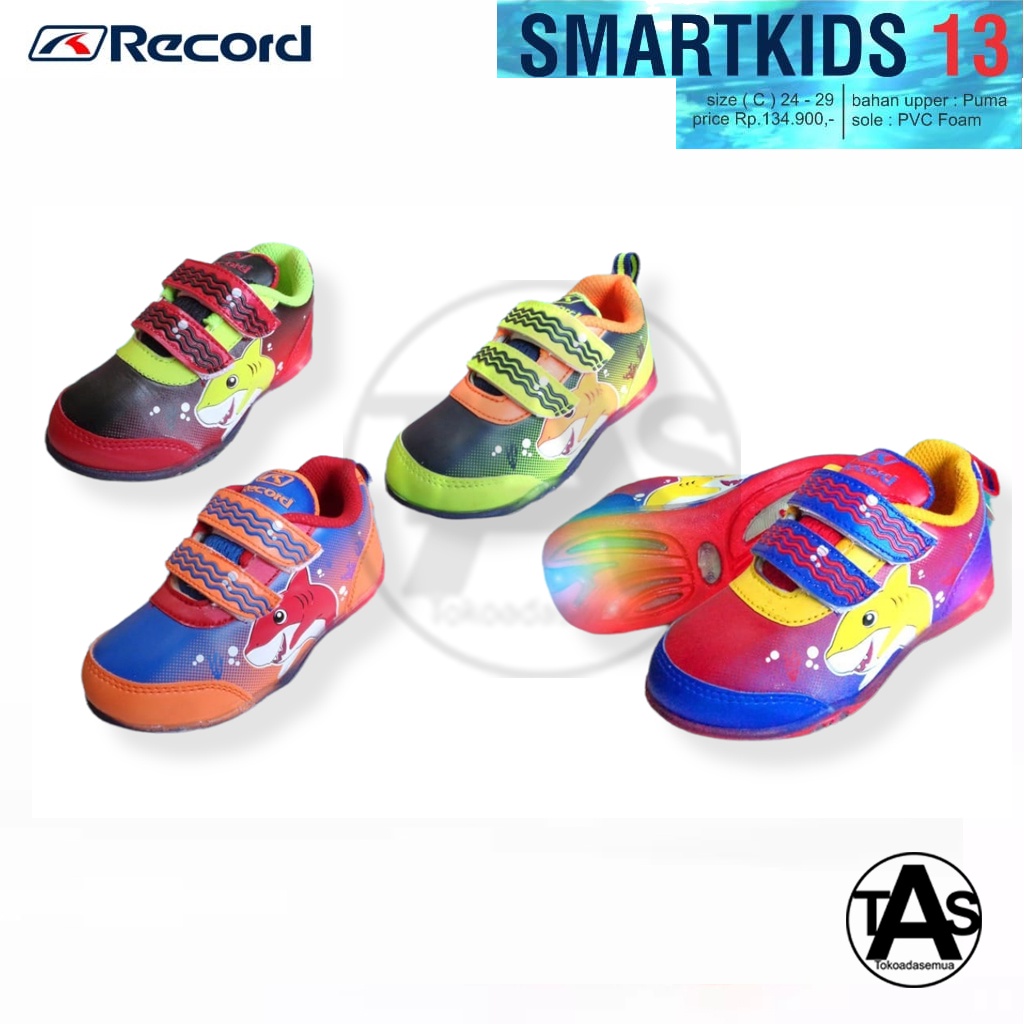 SEPATU LAMPU LED ANAK TERLARIS / SEPATU LAMPU ANAK TERMURAH / SEPATU LAMPU ANAK RECORD SMART 13 / BISA COD / SEPATU SEKOLAH ANAK MURAH UKURAN 24-29