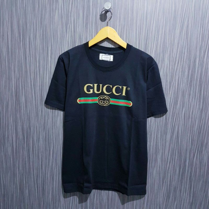 BAJU KAOS PRIA GUCCI FONT BASIC,MIROR ORI QUALITY FULL HASTAG 100% cotton like ori
