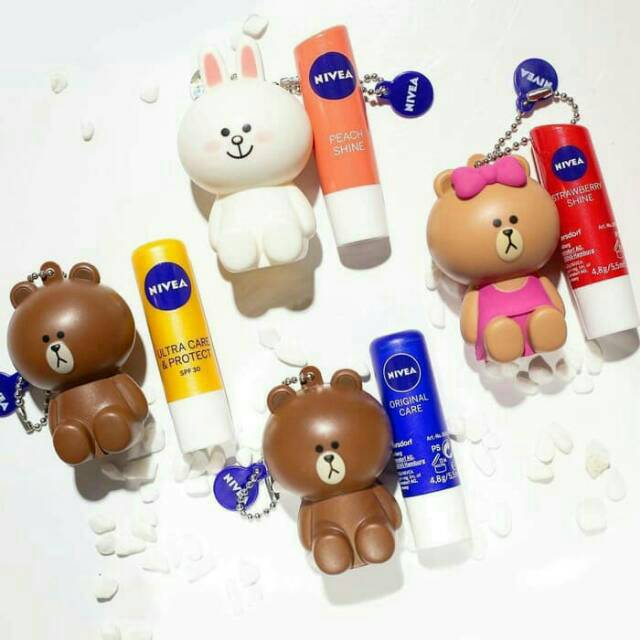 BROWN LINE FRIENDS nivea lipbalm LIMITED EDITION