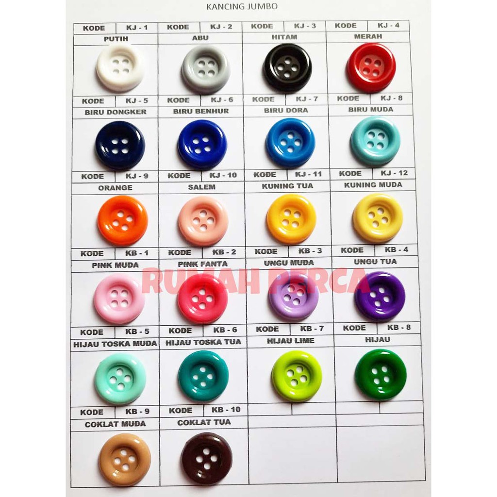 KANCING JUMBO/Besar 2.5CM Per 4 pcs