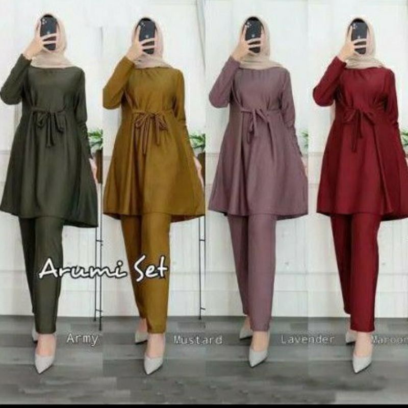 grosir_baju || Arumi set one set wanita TERLARIS