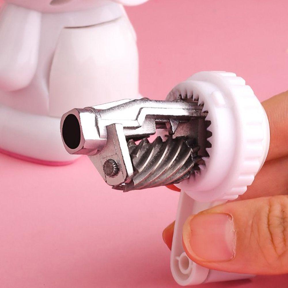 Mxbeauty Asahan Pensil Engkol Tangan Siswa Lucu Kartun ABS Bekal Sekolah Alat Tulis Siswa Pink/Biru Anak Pencil Sharpener