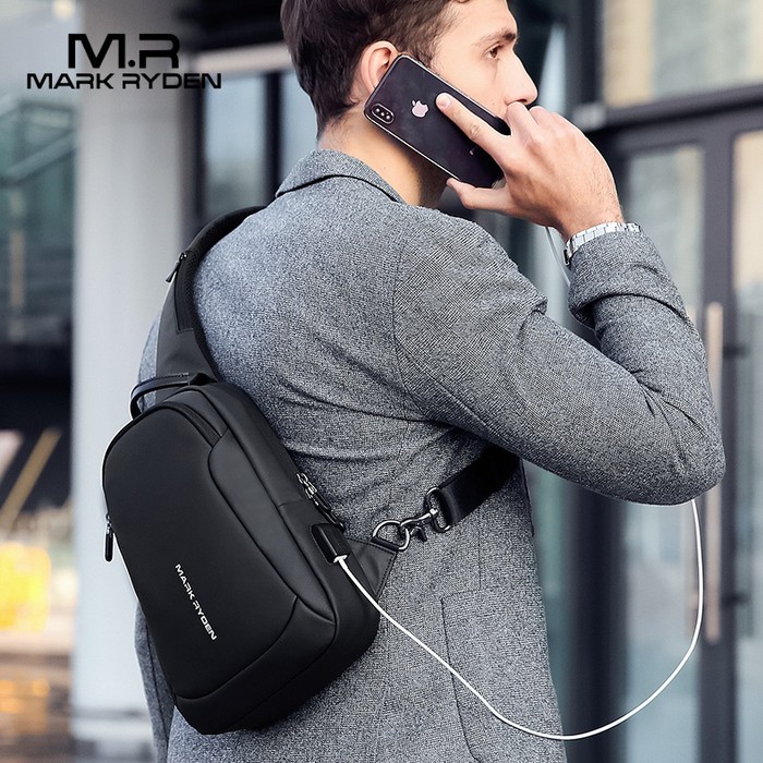 Tas Selempang MARK RYDEN MR7191 Original Ori Sling Bag Anti Maling USB