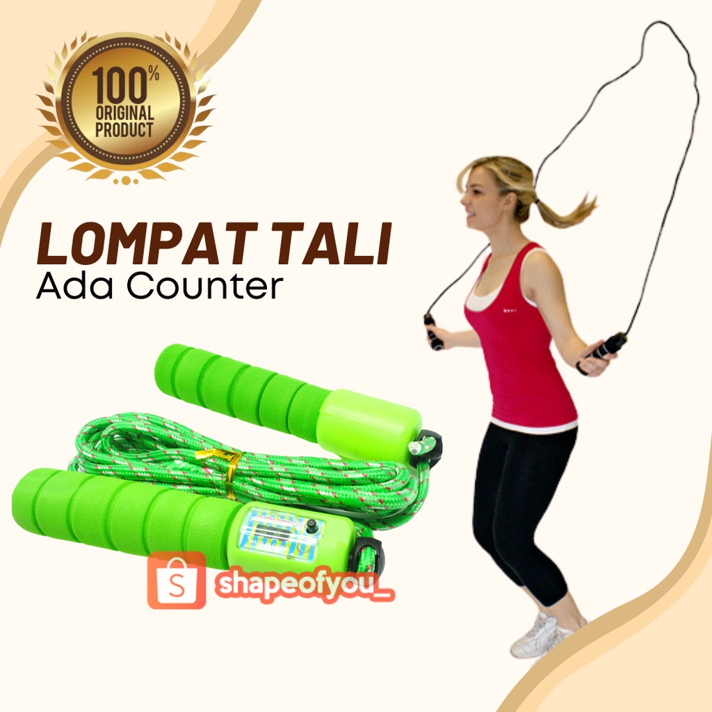 Lompat Tali Ada Counter Skipping Jumping rope with counter alat olahraga Jump fitness Elegan Murah