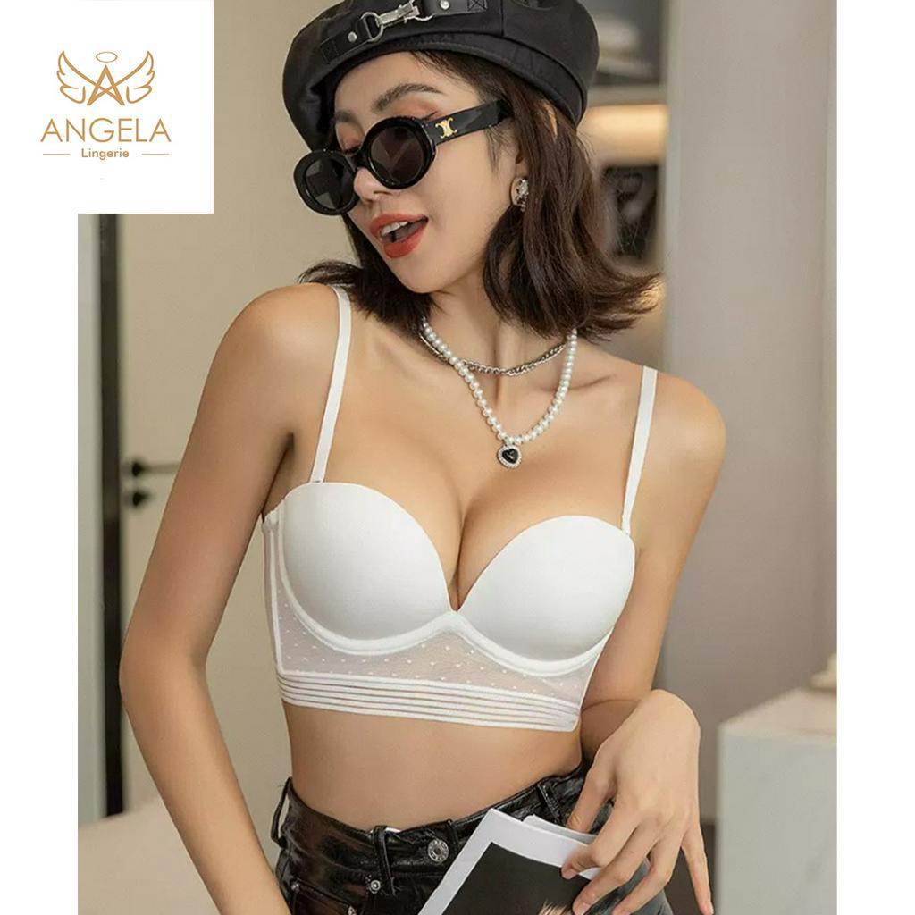 ANGELA PREMIUM JAPAN Bra BH Push Up Set Kawat Celana Dalam Wanita Bikini Sport Beha Lingerie Korea Fashion Bralette Remaja Perempuan Sexy Pakaian Dalam COD Renang Motif Cewek Pita Bunga Murah Stacy Tali Jumbo