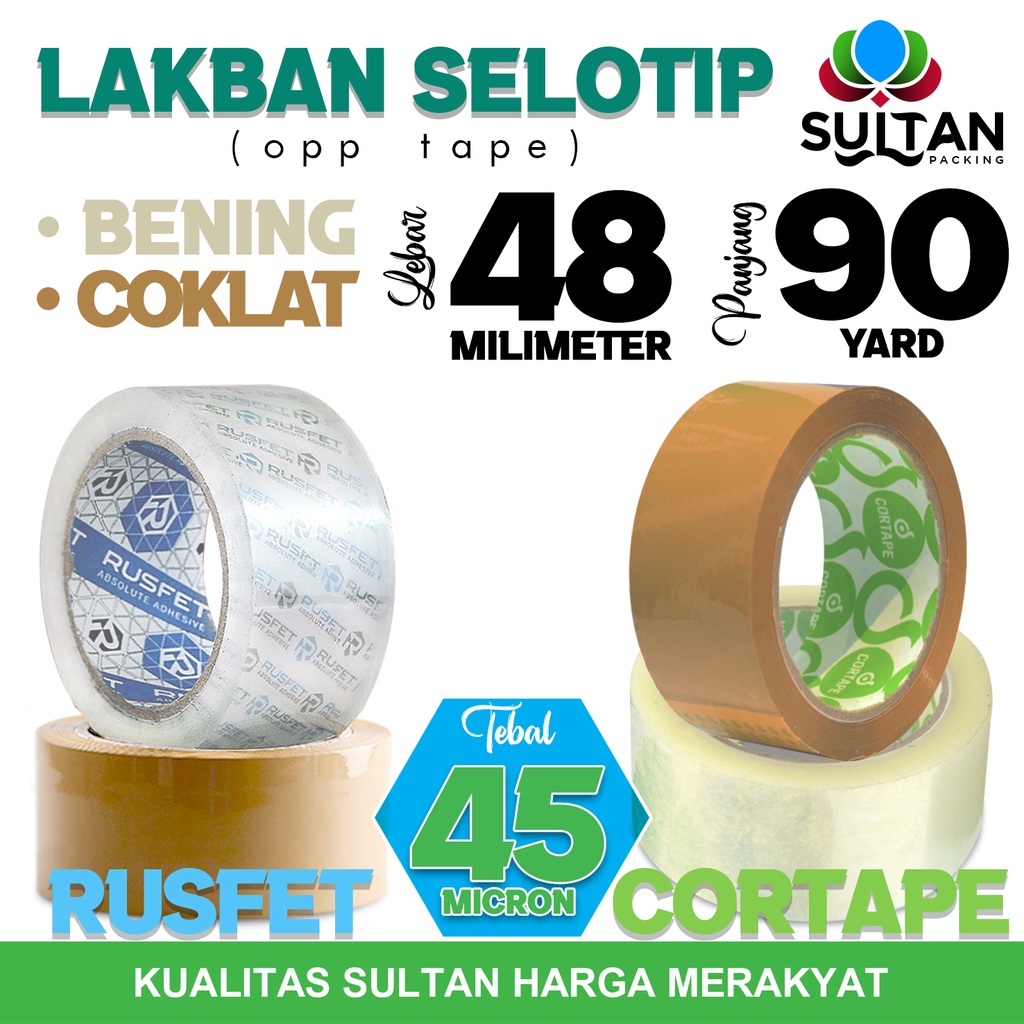 

Lakban 48mm x 90yard CORTAPE RUSFET Isolasi Selotip Plakban PREMIUM / Satuan