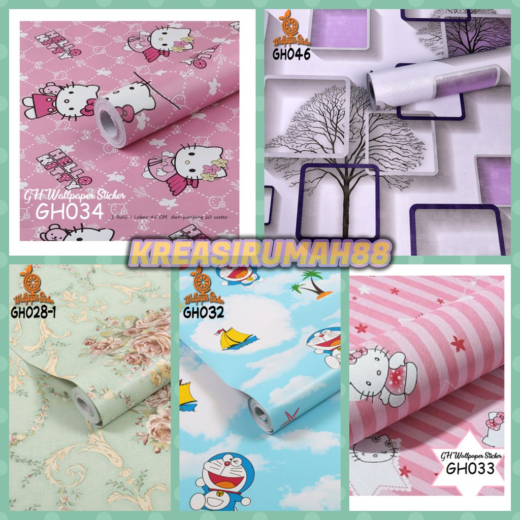 Wallpaper murah Wallpaper Stiker wallpaper Dinding wallpaper 3D Motif Ukuran 5 Meter hiasan wallstiker