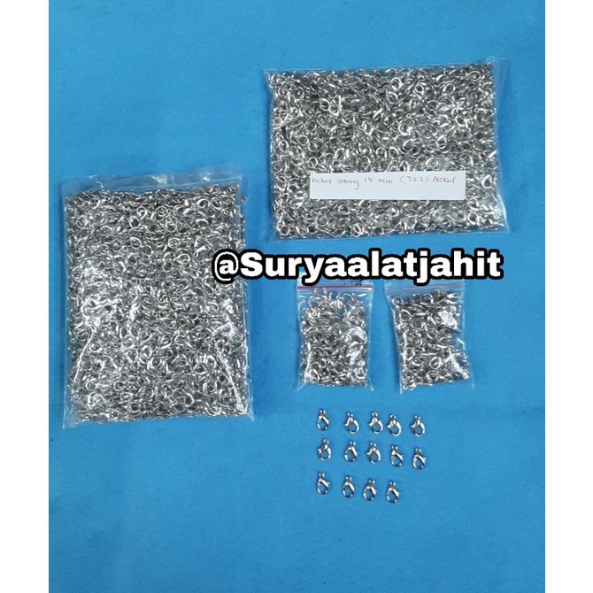 Kokot udang pengait 12MM Mas/Nekel @100pcs rp.16.000/100pcs