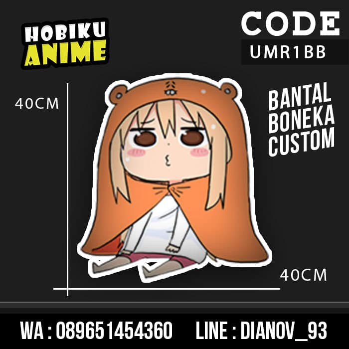 Bantal Boneka Umaru Chan | BONEKA CUSTOM | UMR1BB | Hobiku Anime Limited