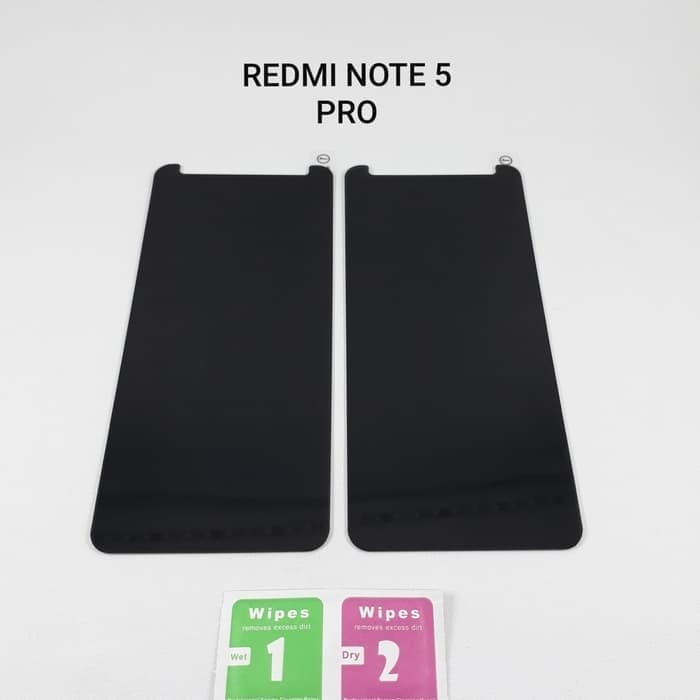REDMI 5A REDMI NOTE 5 PRO TEMPERED GLASS SPY PRIVACY ANTI PEEPING, ANTI GORES KACA SPY HITAM GELAP
