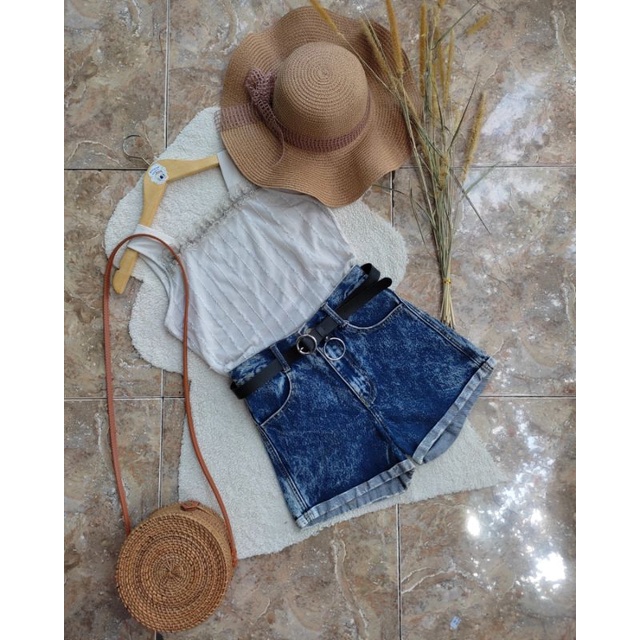 preloved atasan tanktop putih tile renda wanita