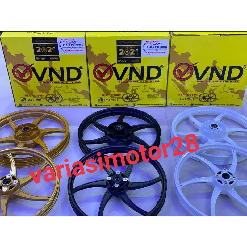 VELG VND SIX STAR RX KING RING 17 YAMAHA RX KING DEPAN BELAKANG