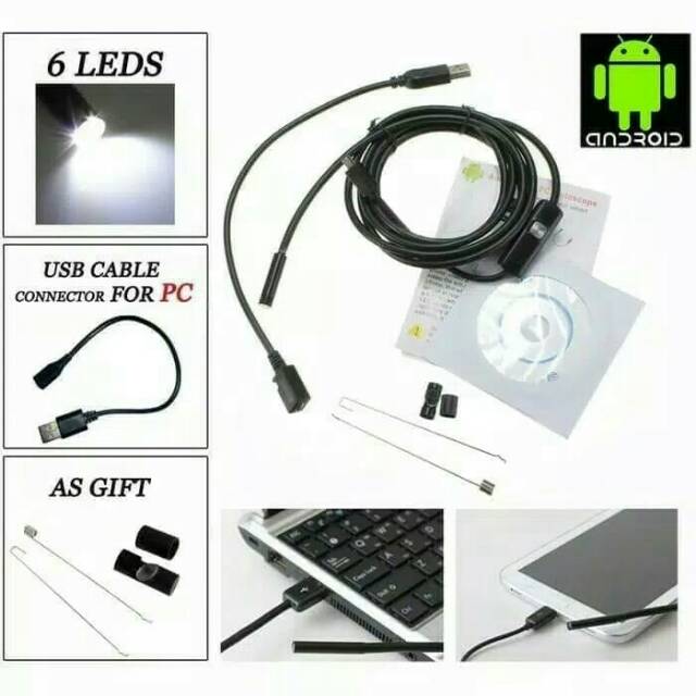 ENDOSCOPE KABEL Camera android 2 meter-Android kamera endoscope