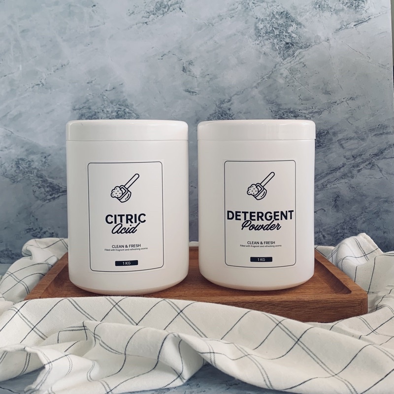 Reno Jar Wadah Tempat Deterjen Bubuk Oxy Powder Sabun Colek Jepitan Baju Detergent Laundry Cleaning 