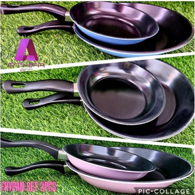 Teflon set frypan import 2in1 anti lengket panci wajan penggorengan premium