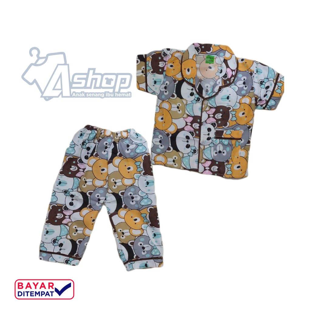 Baju Tidur Anak / Piyama Anak Karakter Beruang