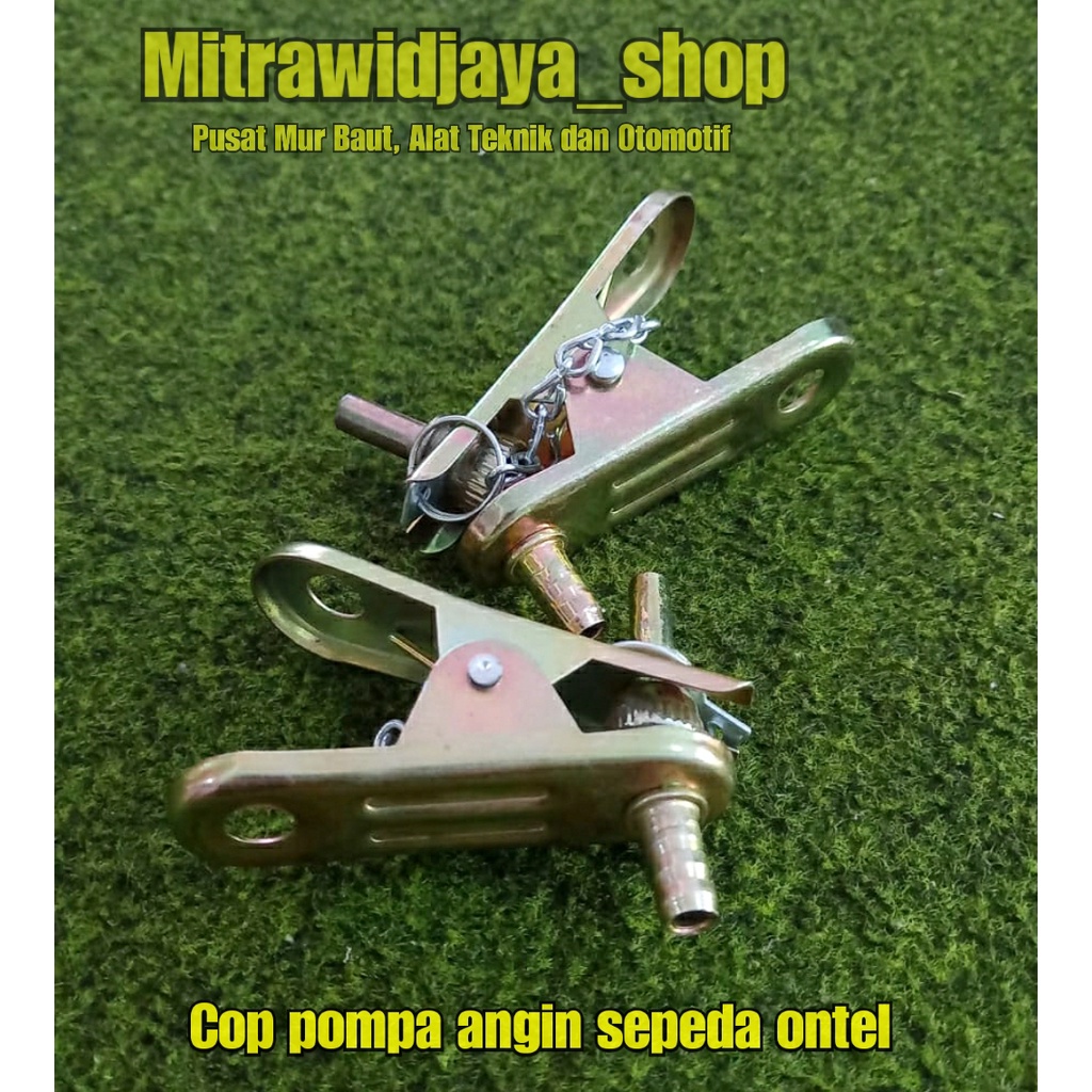 Cop pompa angin sepeda onthel kepala pompa nepel cop pompa ban sepeda ontel material besi kuning nep