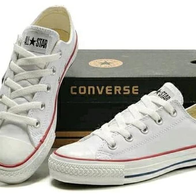 Sepatu Converse Casual Pria Wanita Low High White Putih Grad Original - Putih, 36