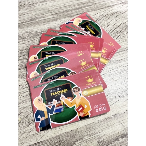 emas kecil mini baby gold thank you teacher terima kasih kado guru