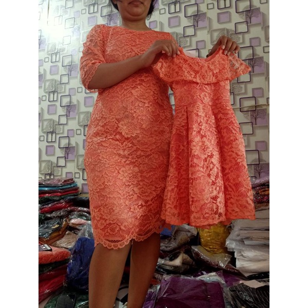 Dress brokat couple ibu