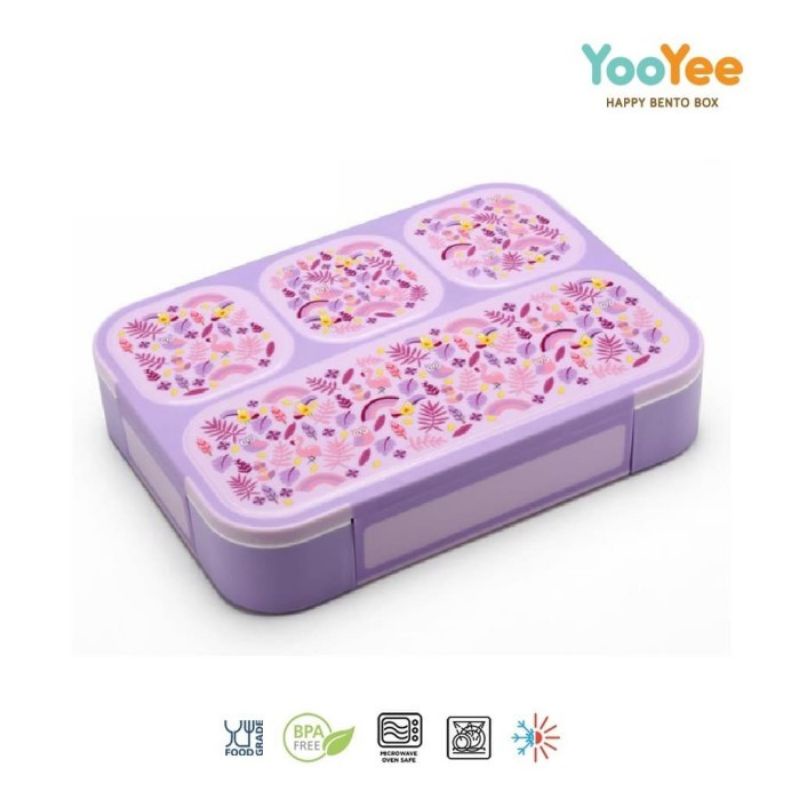 Kotak Bekal Makan 4 Sekat Lunch Box Anak Set Yooyee Anti Tumpah