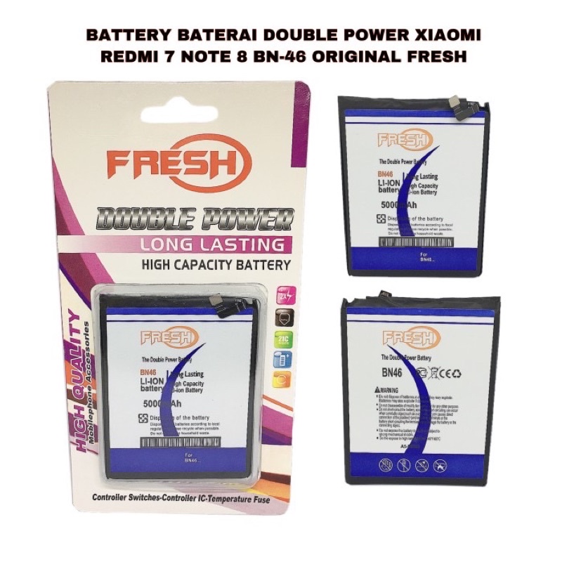 BATTERY DOUBLE POWER XIAOMI REDMI 7 NOTE 8 BN-46 ORIGINAL FRESH