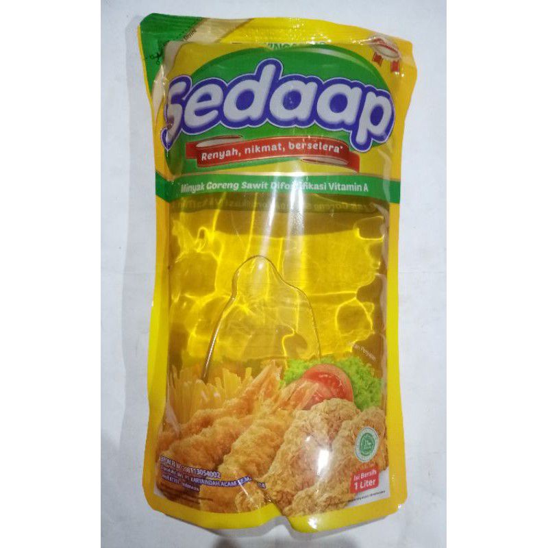 

Minyak goreng merk Sedaap kemasan refil 1liter harga murah